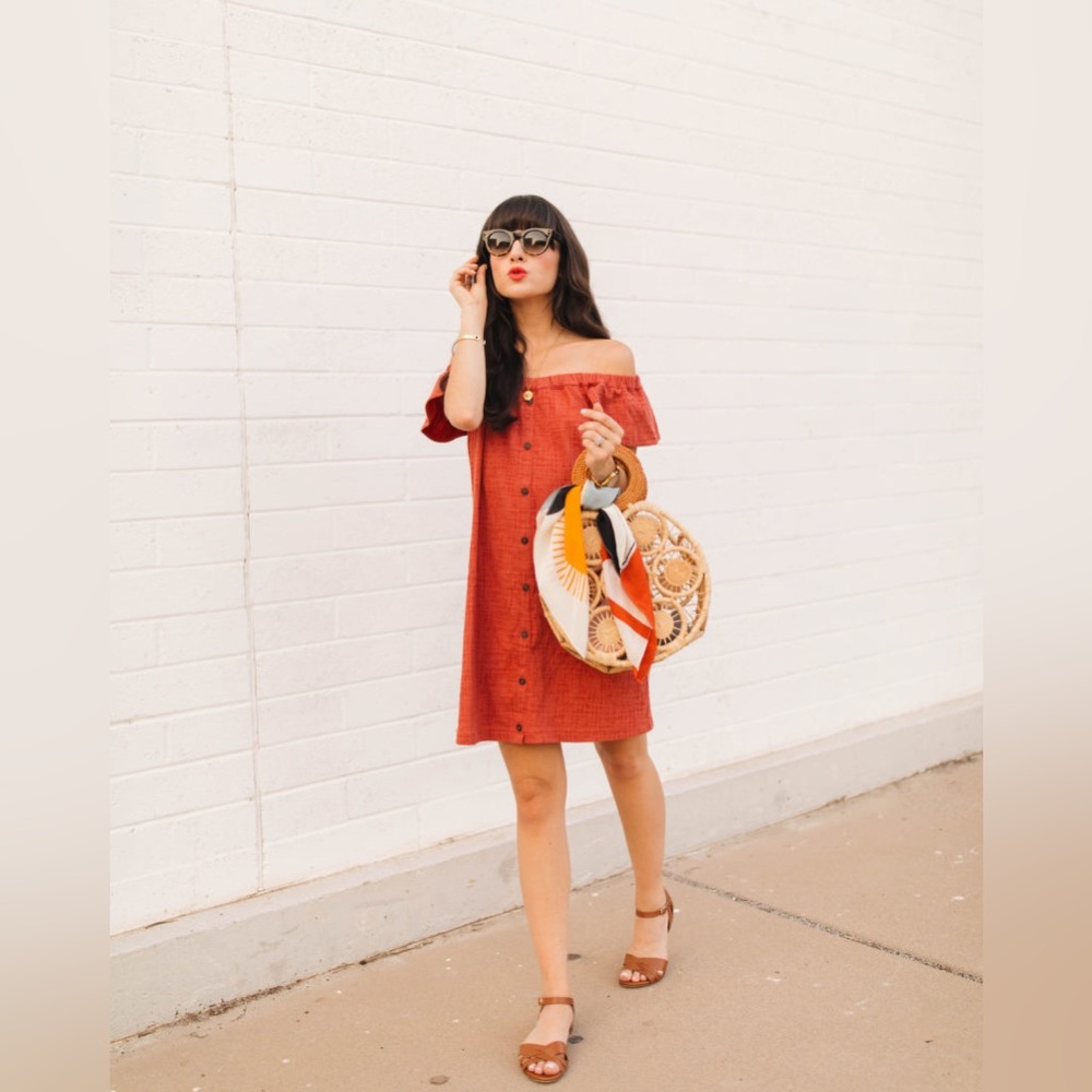 Madewell Texture and Thread Off Shoulder Dress